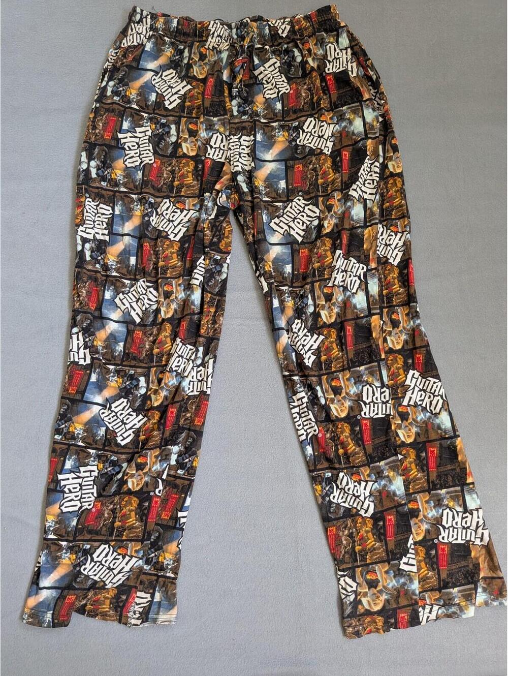 Guitar Hero Pajama Pants Mens M Multicolor Graphic Lounge Sleepwear Video Game